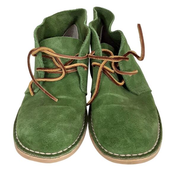 Olive Green Suede Desert Boots Lace Up Chukka Womens 8 Safari Boot Utility Gorp - Picture 3 of 10